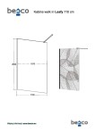 BESCO - Walk-in sprchovací kút Leaf - Farba rámu zásteny - Hliník čierny, Rozmer A - 110, Rozmer C - 200, Smer zatváranie - Univerzálny Ľavé / Pravé, Výplň - Maľované bezpečnostné sklo - 8 mm BCLEAFY110