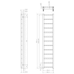 SAPHO - METRO LIGHT vykurovacie teleso 300x1500 čierna mat IR446TB