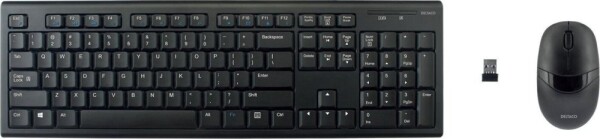 Deltaco DELTACO Belaidė klaviatūra ir pelė, 105 Keys, LT/EN išdėstymas, 2.4GHz USB Nano Receiver, Juodas TB-114-LT