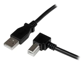 StarTech USB-A - USB-B čierna / Kábel / Uhlový konektor / USB 2.0 / 480 Mbps / 2 m (USBAB2MR)