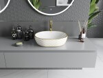 MEXEN - Viki umývadlo na dosku 48 x 35, biela/zlatá vzor 21054809