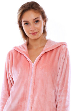 Pánsky župan Siena s kapucňou na zips 3656 pink pearl - Vestis XL