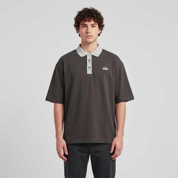 Tričko Playboy x FTSHP Short Sleeve Polo Dark Grey M