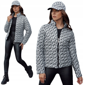 Dámska prechodná bunda s čapicou TY4505 čierno-biela – FashionStreet XXL