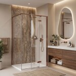 REA - Sprchovací kút Bruno 100x80 Brush Copper REA-K3603