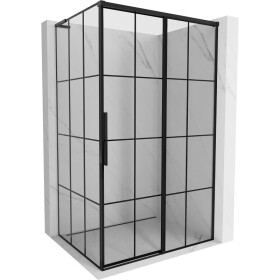 MEXEN/S - Rox L sprchový kút posuvný pravá 120 x 100, čierna kratka, čierna 8C2L-120-100-70-77-P
