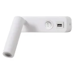 Immax GOAL biela / Dizajnové nástenné LED svietidlo / 3W / USB / Vypínač (08279L)