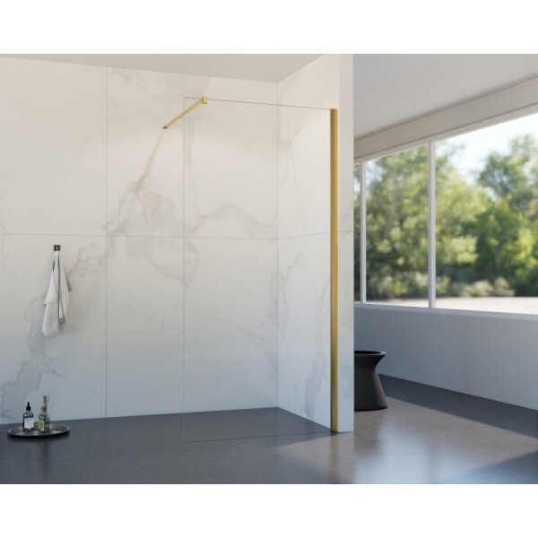 HOPA - Walk-in sprchovací kút LAGOS GOLD NEW 200 - Farba rámu - Zlatá, Rozmer A - 150, Rozmer C - 200, Výplň - Číre bezpečnostné sklo - 8 mm BCLAGO15BGCN2