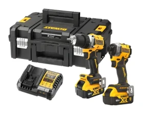 DeWalt DCD800 + DCF850 / Sada aku vŕtačky a rázového uťahovača / 18V XR / 2x 5,0 Ah / nabíjačka / kufor TSTAK (DCK2051P2T)