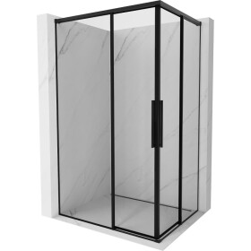 MEXEN/S - Rox Duo sprchovací kút posuvný 110 x 100, čierna okraj, čierna 8C2D-110-100-70-70