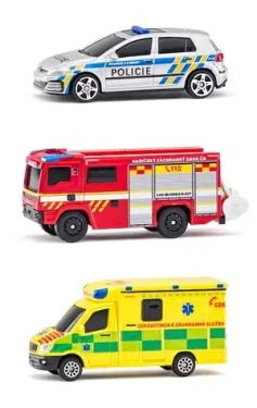 Maisto - CZ - Sada Záchranných vozidiel, Česká republika - Polícia, Sanitka, Hasičské auto, 1:64
