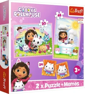 Trefl - Puzzle - Sada 3v1 Gábinin kúzelný domček