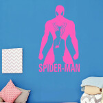 Veselá Stena Samolepka Spiderman silueta Farba: zelená, Veľkosť: 80 x 49 cm