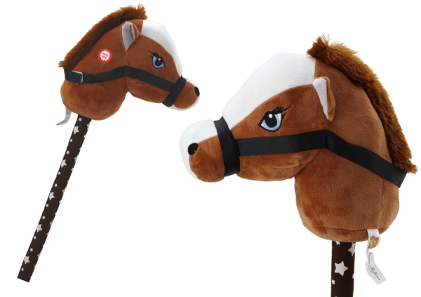 Mamido Kôň na tyči Hobby Horse krátkosrstý so zvukmi tmavo hnedý