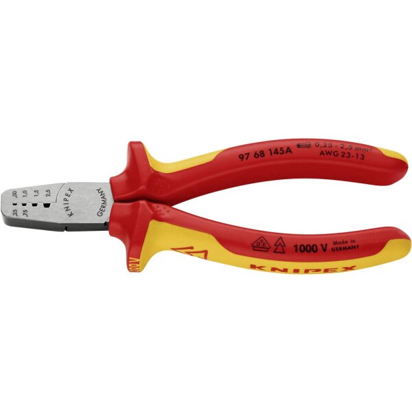 Knipex Knipex-Werk 97 68 145 A krimpovacie kliešte dutiny na káble, 0.25 do 2.5 mm²