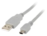 Lanberg USB Mini (M) - USB-A (M) sivá / Kábel USB 2.0 / 1,8 m (CA-USBK-10CC-0018-S)