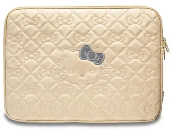 Hello Kitty PU Quilted Bows zlatá / Puzdro na notebook / 14" (HKCSZPEKHBPD)