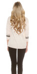 Trendy Koucla pullover with sequins BEIGE Einheitsgroesse