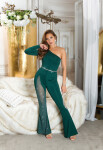 Sexy Koucla one-shoulder Overall with glitter white L