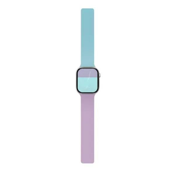 Moft Snap Duo Peony/Aqua / Remienok / Obojstranný silikónový / Pre Apple Watch 1-11/SE/SE 2/SE 3 (38-42 mm) (MD025-1-42-PNPPAQGN)