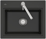 VILLEROY & BOCH VILLEROY & BOCH - Keramický drez Villeroy &amp; Boch Subway Style 60 S, 336A01R7, Pure Black 336A01R7