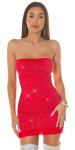 Sexy Koucla Bandeau Minidress with glitter red Einheitsgroesse