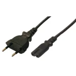 LogiLink Euro-8 VDE čierna / Napájací kábel / 1,8 m / 250 V / 2,5 A (CP092)