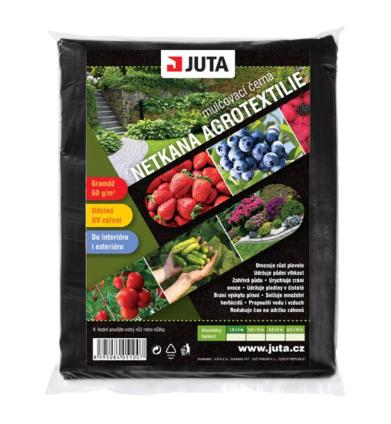 JUTA Netkaná mulčovacia textília 50 g/m² 3,2 x 10 m čierna