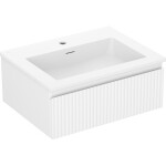 MEXEN/S - Rivel kúpeľňová skrinka 60 cm s umývadlom Otis, 1 šuplík, reliéf, biela mat 91A20-06023-1-BF01-W18M01