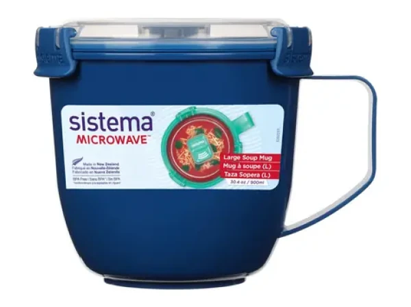 Sistema Microwave Large Soup Mug Hrnček na polievku a dusené pokrmy 900 ml modrá (8592001423503)