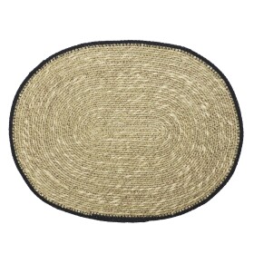 MADAM STOLTZ Prestieranie Seagrass Black Rim – set 2 ks Prírodná