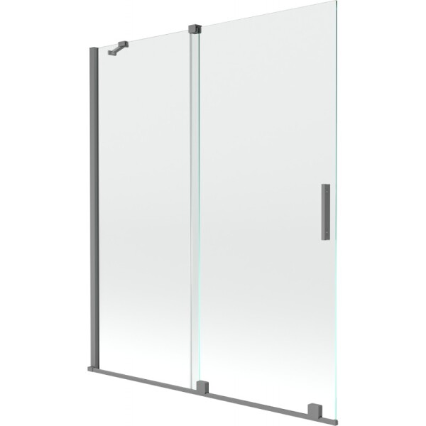 MEXEN/S - Velár dvojkrídlová posuvná vaňová zástena 140 x 150, transparent, grafit metal 896-140-000-01-95