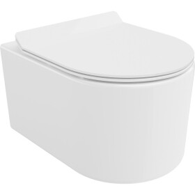 MEXEN/S - Sofia Závesná WC misa Rimless Tornado vrátane sedátka s slow slim, duroplast, biela lesk 30540100T
