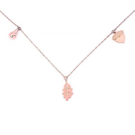 Vuch Moderný bronzový náhrdelník s príveskami Rose Gold Big Oak