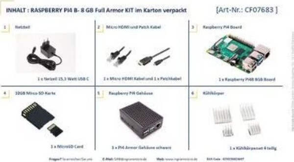 Raspberry Pi RASPBERRY PI 4B ARMOR 8GB KIT