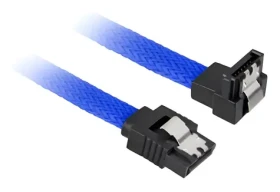 Sharkoon SATA III modrá / Dátový kábel / uhlový 90 ° / 60 cm / 6 Gbit / s (4044951016587)