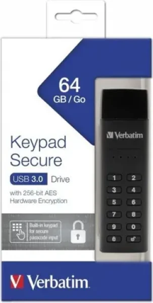 Verbatim Keypad Secure Drive 64 GB / USB C 3.2 Gen 1 / R: 160 MBs / W: 140 MBs (49428)