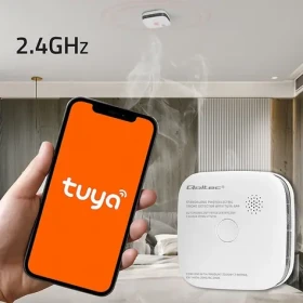 Qoltec Bezdrôtový detektor dymu / Detektor dymu / Wi-Fi / Tuya / alarm 85 dB / LED (52579)
