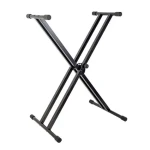 SSQ KS2 grafitová / Stojan na klávesy / dvojitý / výška 62-97 cm / šírka 32-82 cm (SS-1930)