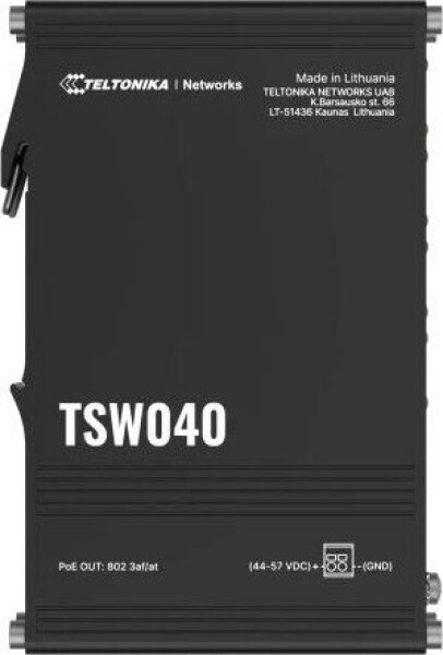Teltonika NETWORKS TSW040 8-Port PoE+ Switch Nie zarządzany Fast Ethernet (10/100) Obsługa PoE Čierny