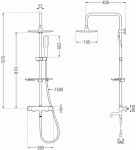 MEXEN/S - KT67 vaňový stĺp s termostatickou batériou, čierna 779006793-70