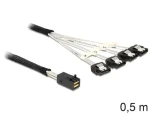 DeLock Mini SAS HD SFF-8643 / Kábel / 4X SATA 7-pin / St / St / 0,5 m (83392)