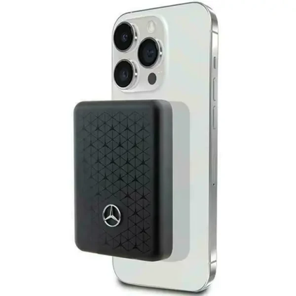 Mercedes Stars Pattern čierna / Powerbanka / MagSafe / 3000 mAh / 5 W (MEPB3KMESTK)