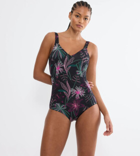 Summer Tropics - Plavky s kosticami: kvetinové tvarovanie Triumph BLACK COMBINATION 42C