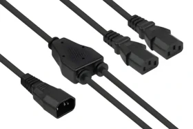 Kabelmeister Y-kábel C14 - 2x C13 čierna / Napájací kábel / 2 m (SK1436-S020)