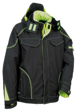 Bunda Cofra TECKA Softshell Farba: Čierna/ Zelená, Veľkosť: 56 (V415_0_05_Z56)