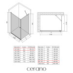 CERANO - Sprchovací kút Antelo L/P - 6 mm - chróm, transparentné sklo - 70x90x190 - otočný CER-8050BD119