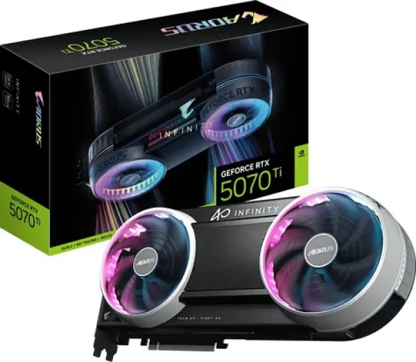 GIGABYTE AORUS GeForce RTX 5070 Ti INFINITY 16G / 2670 MHz / 16 GB GDDR7 / 256-bit / 1x HDMI + 3x DP / 750W (4719331357528)