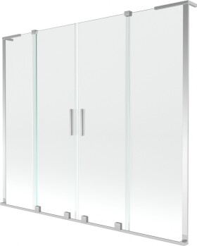 MEXEN/S - Velar L Duo dvojkrídlová posuvná vaňová zástena 200 x 150, transparent, chróm 896-200-003-02-01