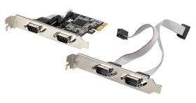 Lanberg PCIe karta 4X sériový (COM) / Radič / PCI Express / 4X DB9 female (PCE-DB9-004)
